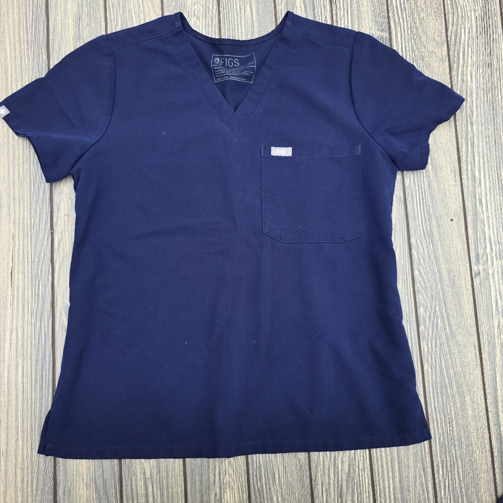 Figs Women's Navy Blue Short Sleeve Techincal Collection Scrubs XSP